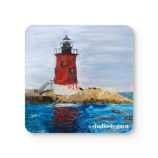 Set of 4 Breakwater Lighthouse Cork Coaster Set