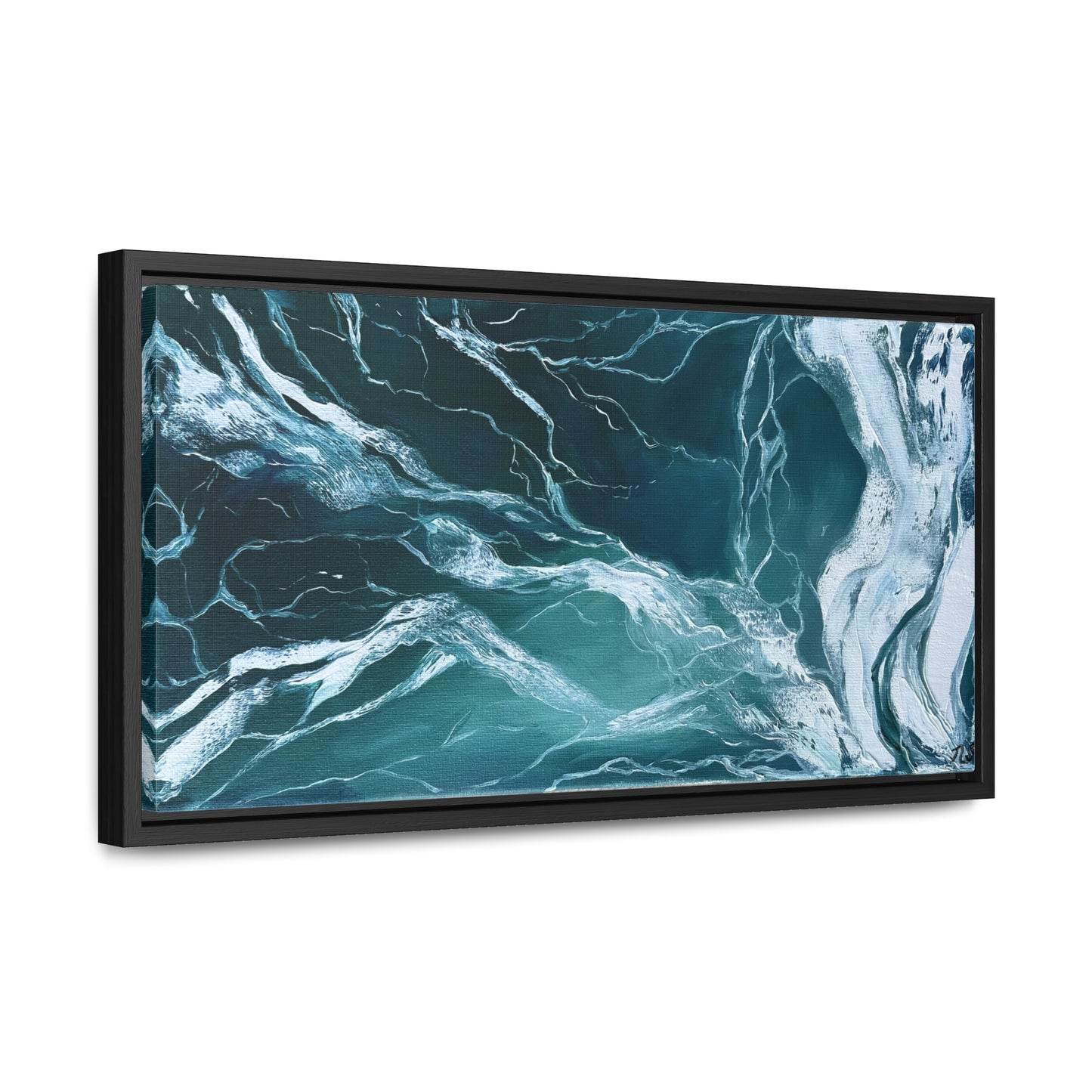 Framed Turquoise Waves #1