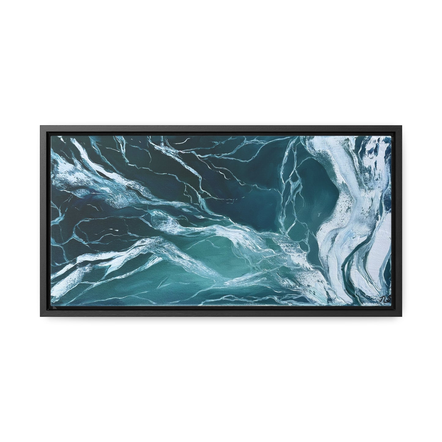 Framed Turquoise Waves #1