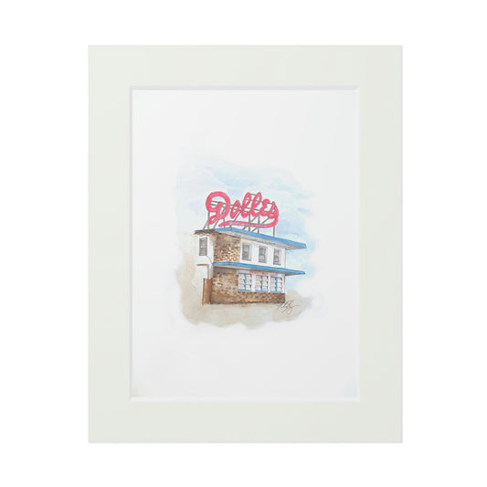 Dolles Watercolor Fine Art Print (with Passepartout Paper Frame)