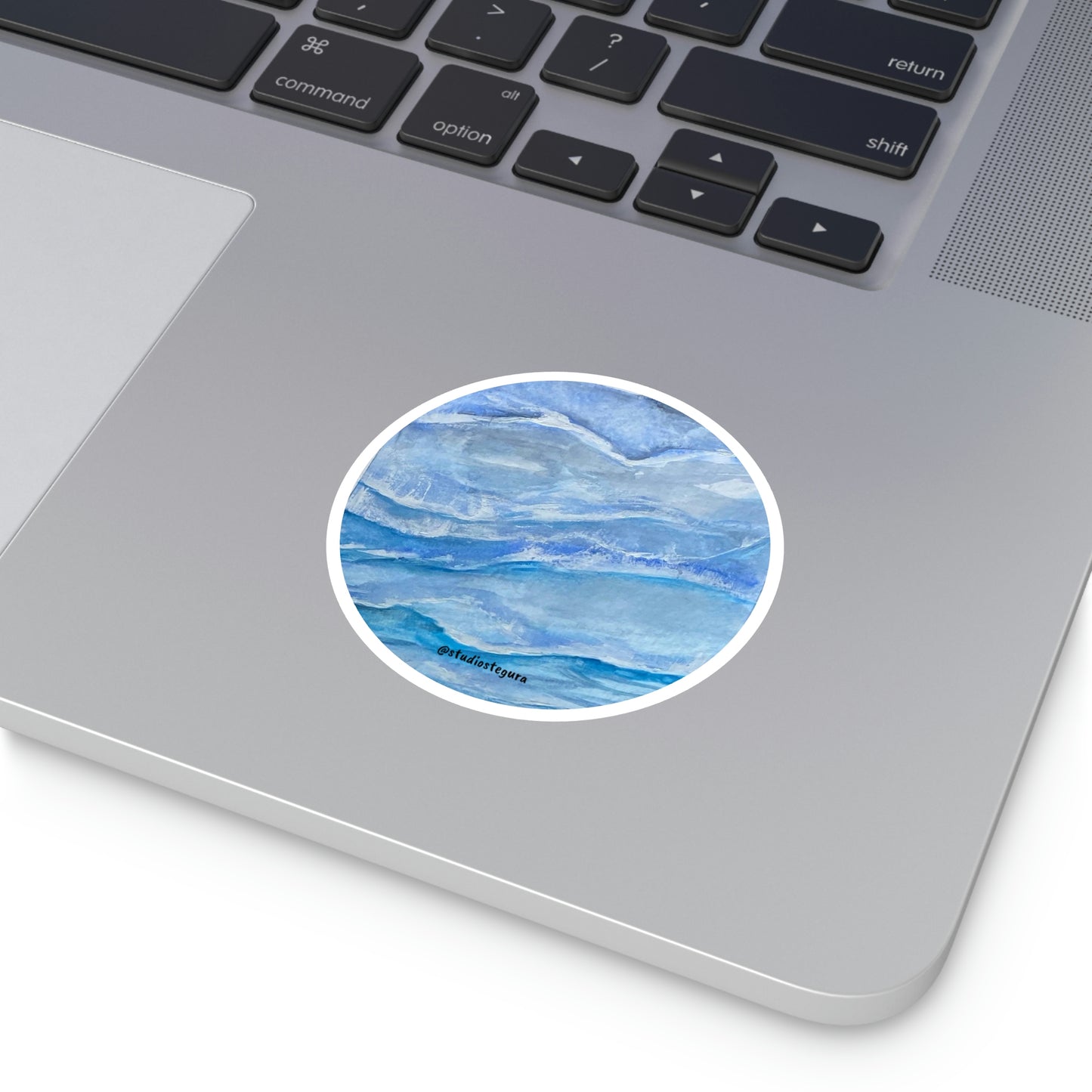 Wavy, Baby Round Sticker, Indoor\Outdoor