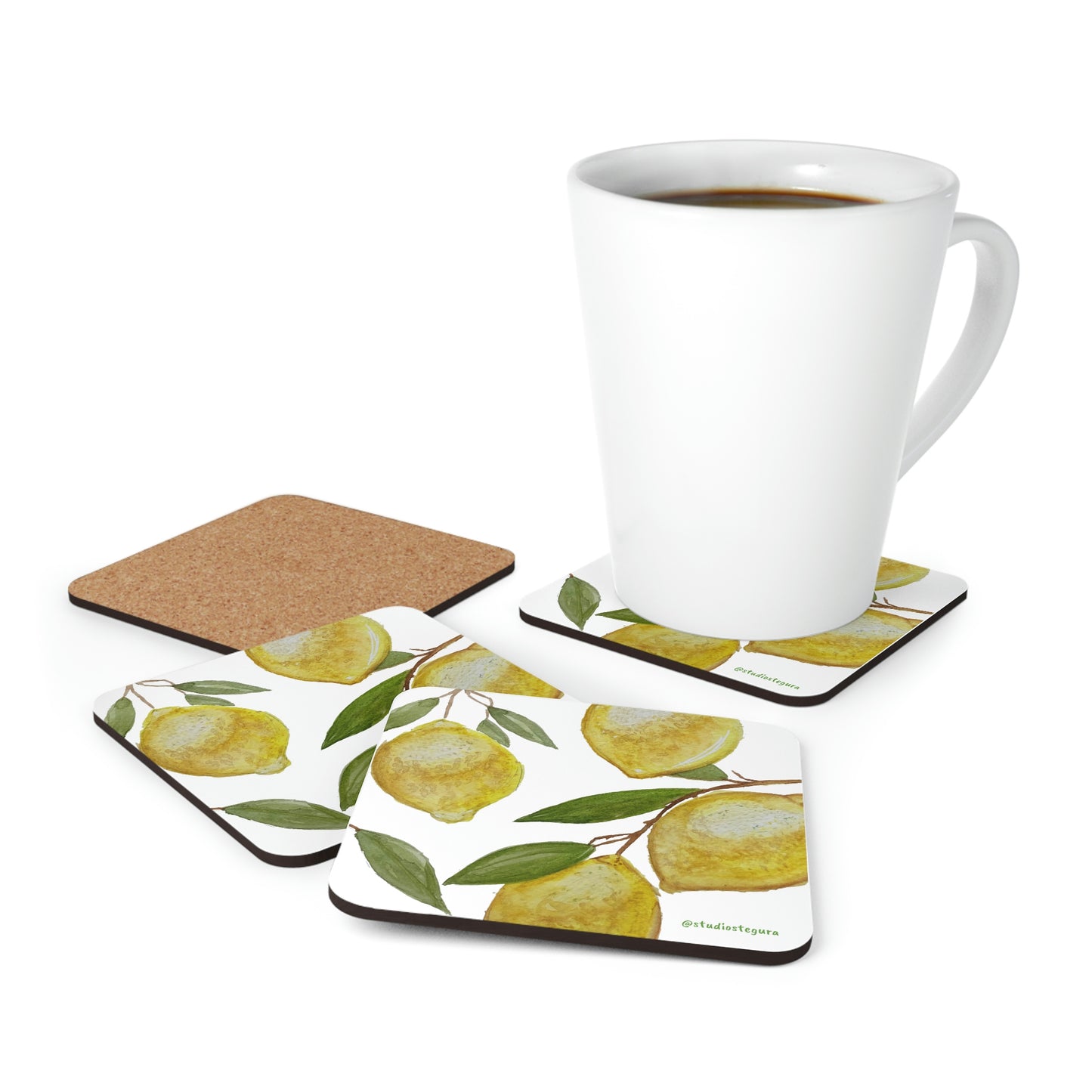 Easy Peazy Corkwood Coaster Set