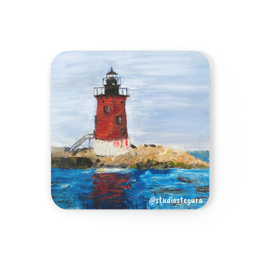 Set of 4 Breakwater Lighthouse Cork Coaster Set