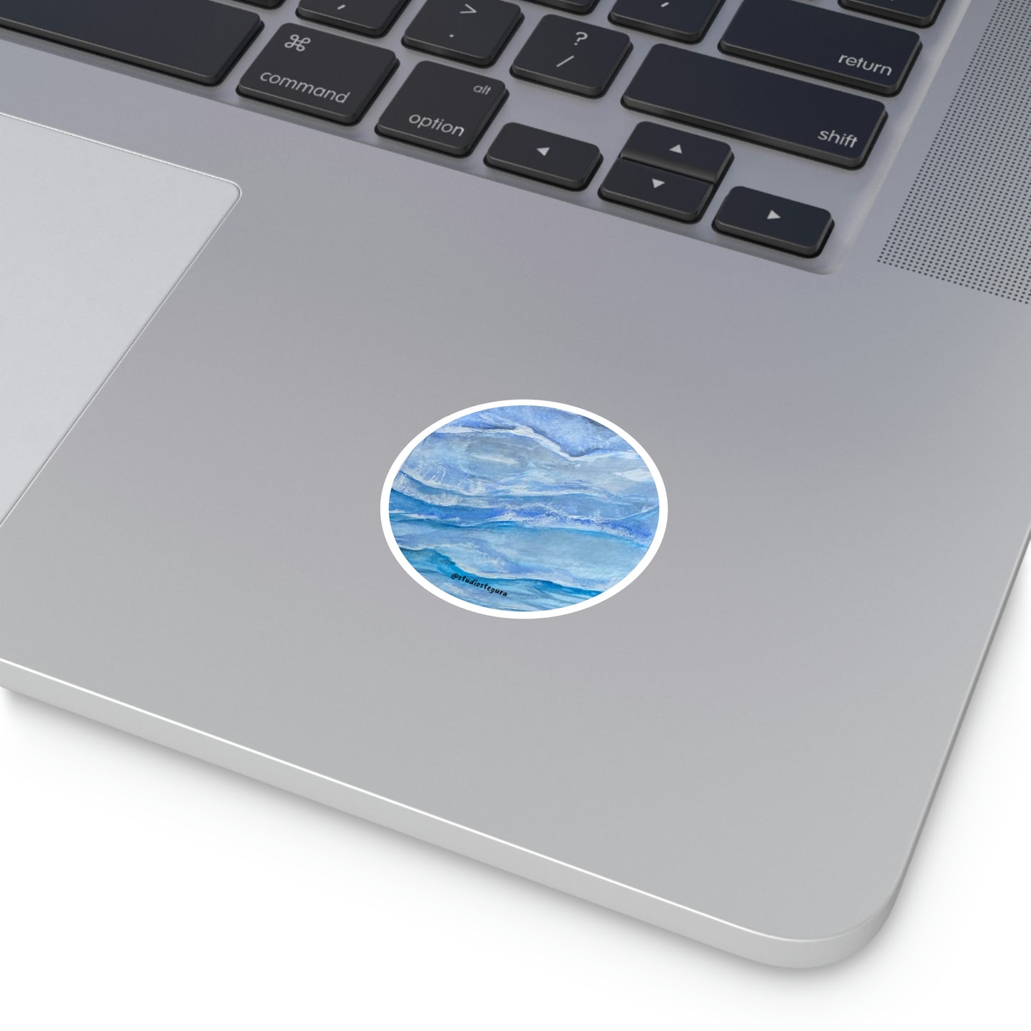 Wavy, Baby Round Sticker, Indoor\Outdoor