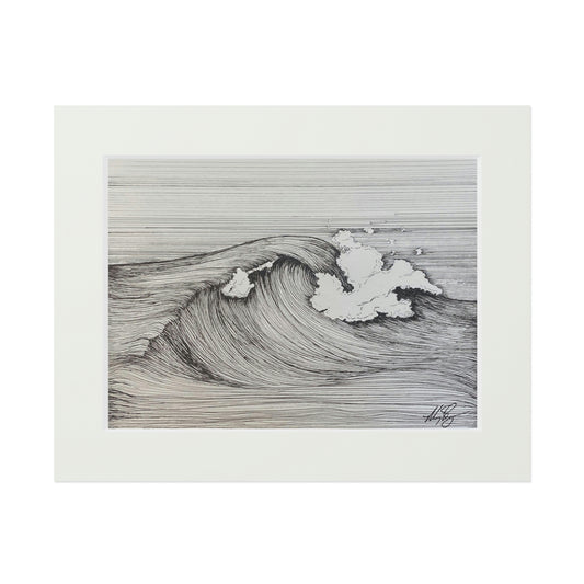 Sketchy Wave Fine Art Print (Passepartout Paper Frame)